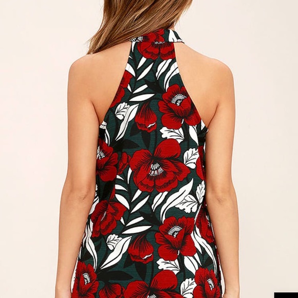 Lulu’s Wild Orchid Red Floral Print Dress - Picture 5 of 11